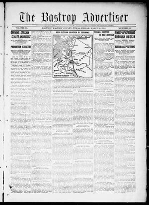 Primary view of object titled 'The Bastrop Advertiser (Bastrop, Tex.), Vol. 65, No. 45, Ed. 1 Friday, March 1, 1918'.