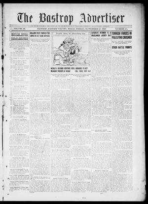 The Bastrop Advertiser (Bastrop, Tex.), Vol. 66, No. 15, Ed. 1 Friday, September 27, 1918
