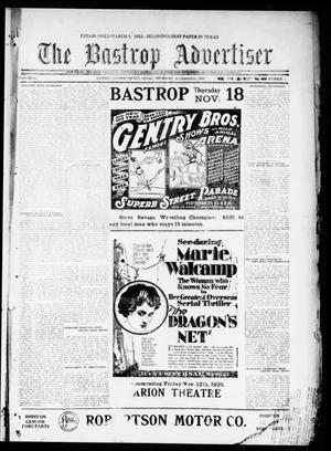 The Bastrop Advertiser (Bastrop, Tex.), Vol. 68, No. 15, Ed. 1 Thursday, November 11, 1920