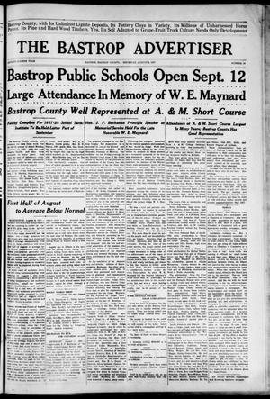 The Bastrop Advertiser (Bastrop, Tex.), Vol. 74, No. 10, Ed. 1 Thursday, August 4, 1927