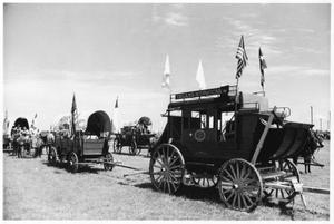 Primary view of object titled 'Texas Sesquicentennial Wagon Train in Wichita Falls'.