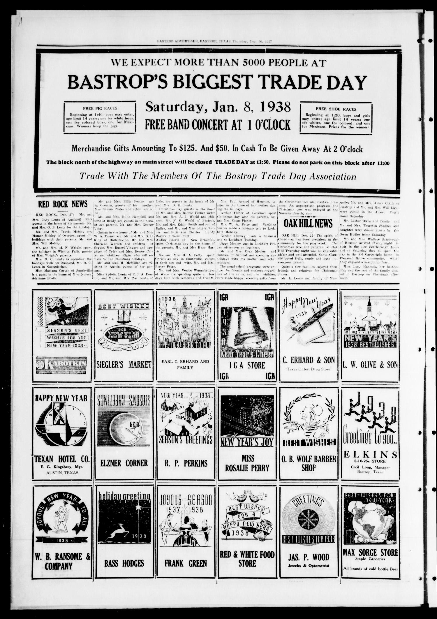Bastrop Advertiser (Bastrop, Tex.), Vol. 84, No. 41, Ed. 1 Thursday, December 30, 1937
                                                
                                                    [Sequence #]: 2 of 6
                                                