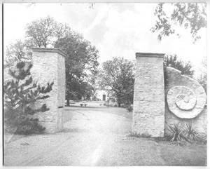 [Photograph of the DeGolyer Estate Driveway Entrance]