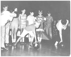 [Photograph of Students Learning How to Bowl]