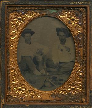 Tintype of Tom McGee (right) and unknown boy (left)