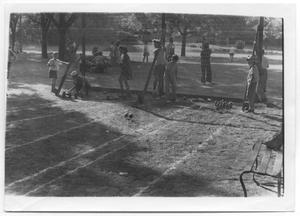 [Photograph of a Bowling Game in Reverchon Park]
