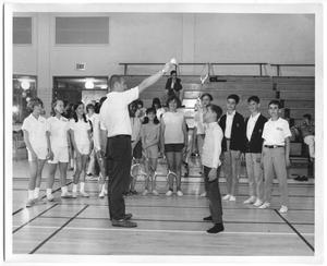 Primary view of object titled '[Photograph of Students Learning How to Play Badminton]'.