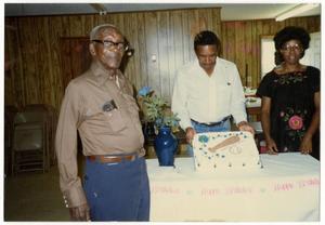[Earl Shamblee with his 102nd birthday cake]