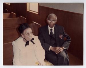 Primary view of object titled '[Reverend Clark and Eula Gray in Church]'.