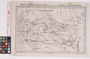 Primary view of object titled 'Part of north eastern Texas shewing the route of the inspectors.'.