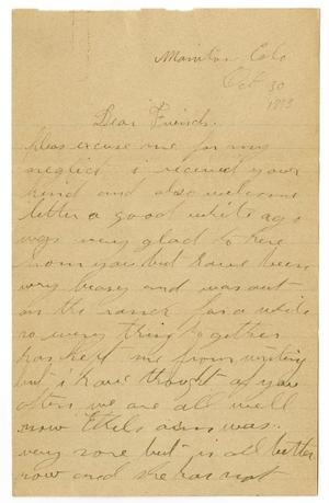 Primary view of object titled '[Two Letters to Linnet, 1898]'.