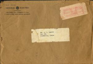 [Brown envelope that contained the instruction documents from General Electric]