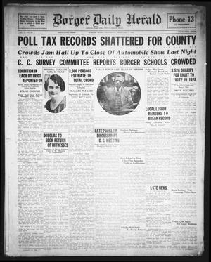Borger Daily Herald (Borger, Tex.), Vol. 2, No. 60, Ed. 1 Wednesday, February 1, 1928