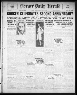 Primary view of object titled 'Borger Daily Herald (Borger, Tex.), Vol. 2, No. 91, Ed. 1 Thursday, March 8, 1928'.