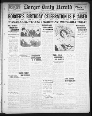 Primary view of object titled 'Borger Daily Herald (Borger, Tex.), Vol. 2, No. 92, Ed. 1 Friday, March 9, 1928'.