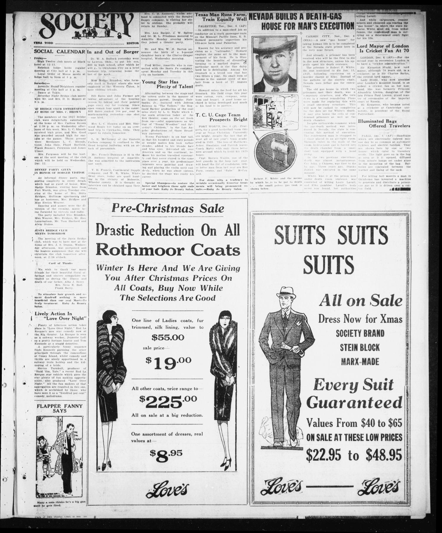 Borger Daily Herald (Borger, Tex.), Vol. 3, No. 11, Ed. 1 Thursday, December 6, 1928
                                                
                                                    [Sequence #]: 3 of 6
                                                