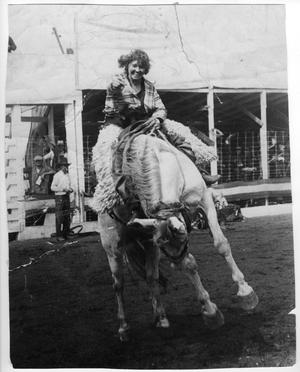 Primary view of object titled 'Ruth Roach Riding a Bucking Bronco'.