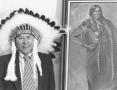 Thumbnail image of item number 1 in: 'Vance Tahmahkera Standing by a Portrait of Quanah Parker'.