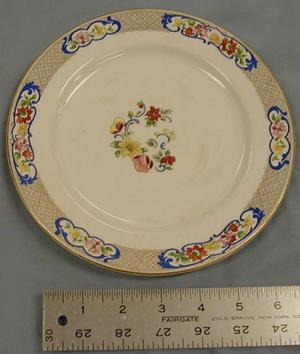 [John Maddock and Sons Royal Vitreous dessert plate with floral design]