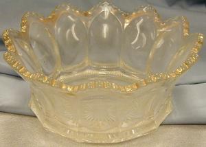 gold rimmed glass bowl
