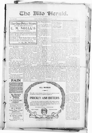 The Alto Herald (Alto, Tex.), Vol. 8, No. 14, Ed. 1 Friday, March 13, 1908