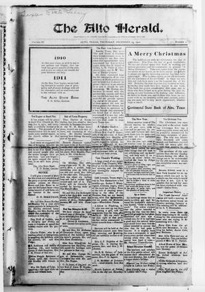 The Alto Herald (Alto, Tex.), Vol. 11, No. 4, Ed. 1 Thursday, December 29, 1910