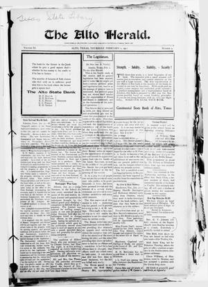The Alto Herald (Alto, Tex.), Vol. 11, No. 9, Ed. 1 Thursday, February 2, 1911