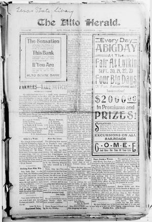 The Alto Herald (Alto, Tex.), Vol. 11, No. 40, Ed. 1 Thursday, September 7, 1911