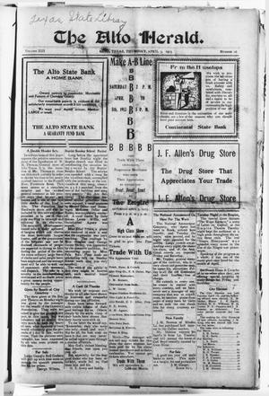 The Alto Herald (Alto, Tex.), Vol. 13, No. 16, Ed. 1 Thursday, April 3, 1913