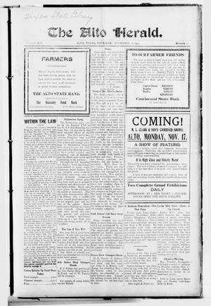 The Alto Herald (Alto, Tex.), Vol. 13, No. 47, Ed. 1 Thursday, November 6, 1913