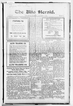 The Alto Herald (Alto, Tex.), Vol. 13, No. 50, Ed. 1 Thursday, November 27, 1913