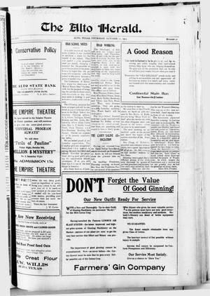 The Alto Herald (Alto, Tex.), Vol. 14, No. 42, Ed. 1 Thursday, October 8, 1914