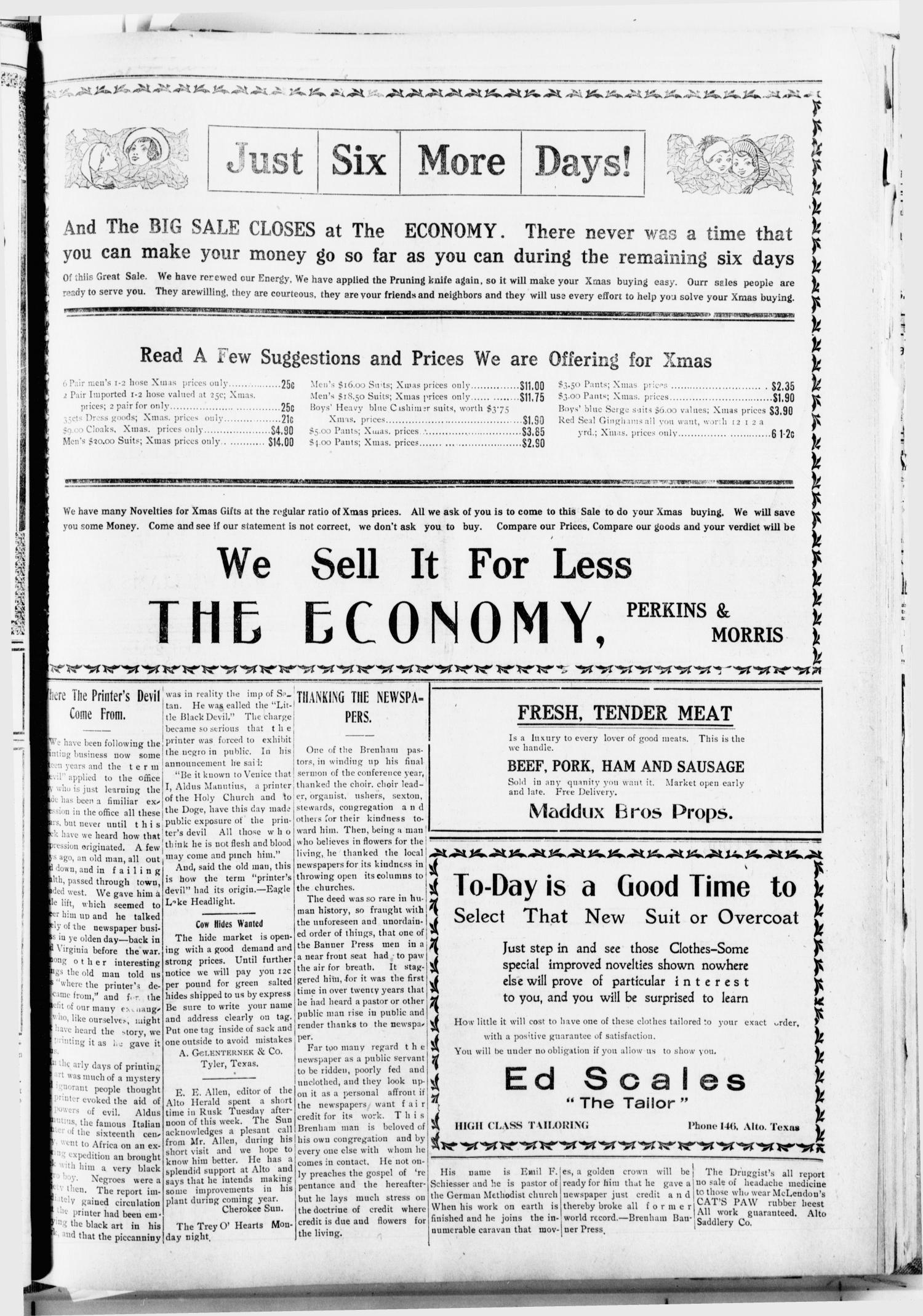 The Alto Herald (Alto, Tex.), Vol. 15, No. 1, Ed. 1 Thursday, December 24, 1914
                                                
                                                    [Sequence #]: 3 of 8
                                                