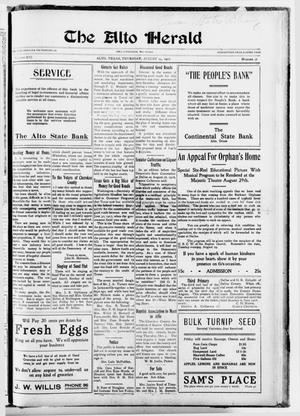 The Alto Herald (Alto, Tex.), Vol. 16, No. 36, Ed. 1 Thursday, August 24, 1916