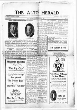 The Alto Herald (Alto, Tex.), Vol. 27, No. 52, Ed. 1 Thursday, April 26, 1928