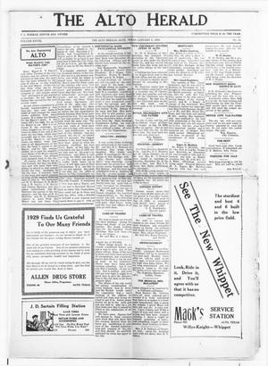 The Alto Herald (Alto, Tex.), Vol. 28, No. 24, Ed. 1 Thursday, January 3, 1929