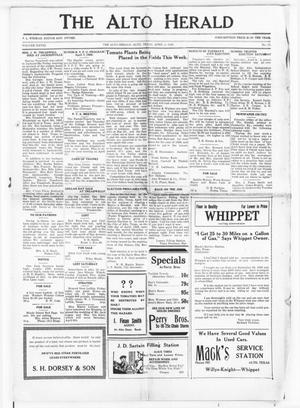 The Alto Herald (Alto, Tex.), Vol. 28, No. 37, Ed. 1 Thursday, April 4, 1929