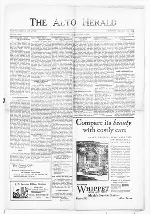 The Alto Herald (Alto, Tex.), Vol. 29, No. 26, Ed. 1 Thursday, October 24, 1929