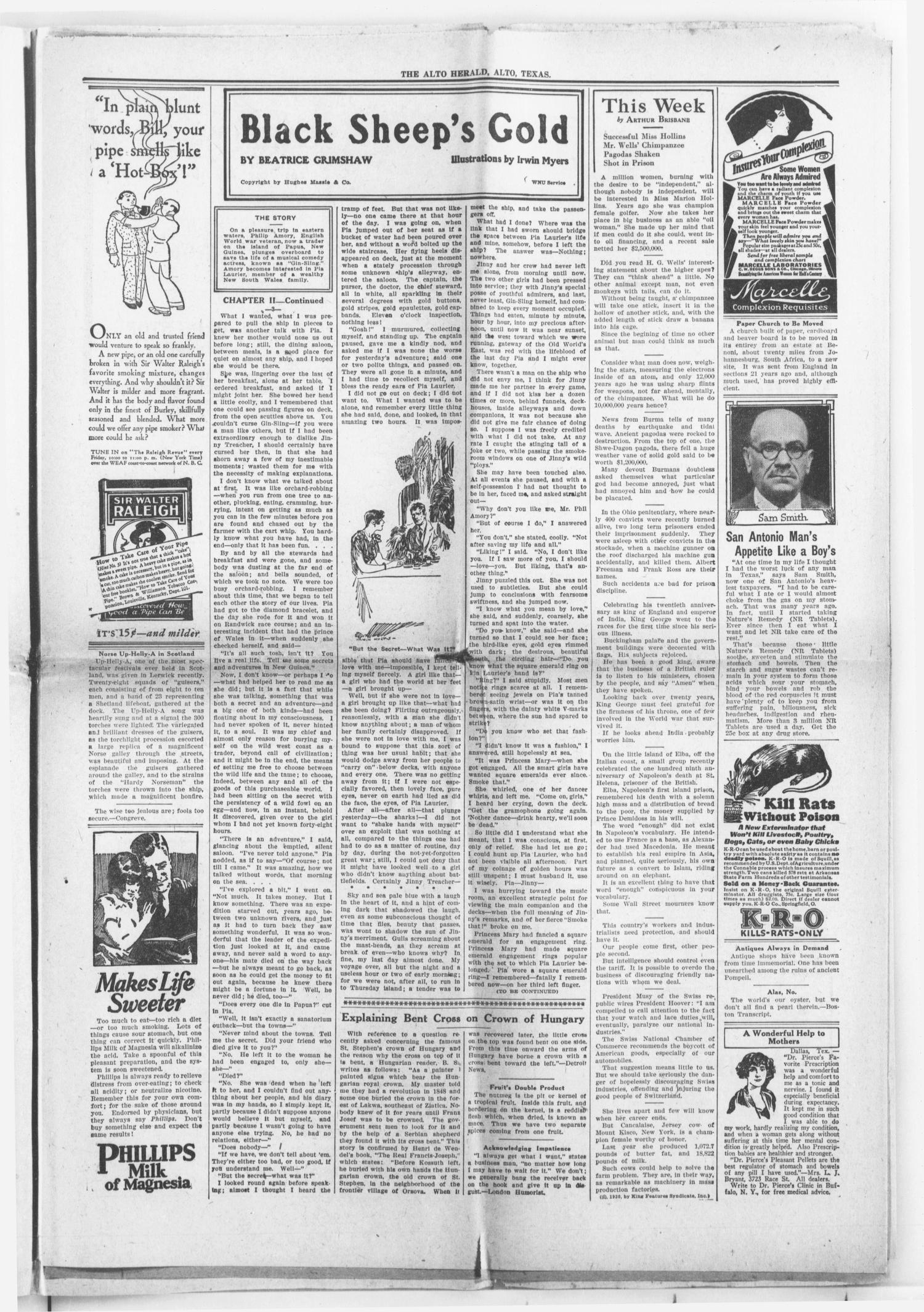 The Alto Herald (Alto, Tex.), Vol. 30, No. 3, Ed. 1 Thursday, May 15, 1930
                                                
                                                    [Sequence #]: 3 of 10
                                                