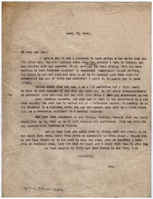[Letter from Dr. Edwin D. Moten to Don Moten, April 12, 1946]