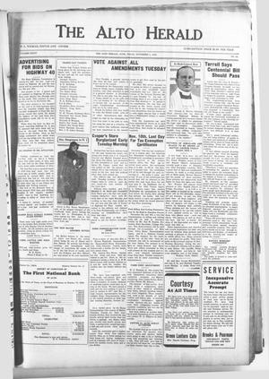 The Alto Herald (Alto, Tex.), Vol. 34, No. 28, Ed. 1 Thursday, November 1, 1934