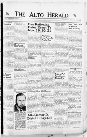 The Alto Herald (Alto, Tex.), Vol. 42, No. 27, Ed. 1 Thursday, November 12, 1942