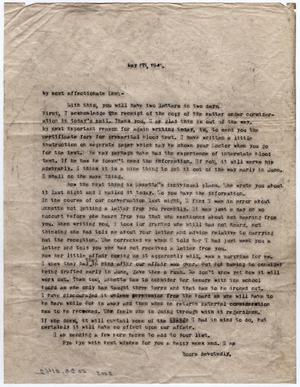 Primary view of object titled '[Letter from Edwin D. Moten to Josephine Bramlette, May 11, 1942]'.