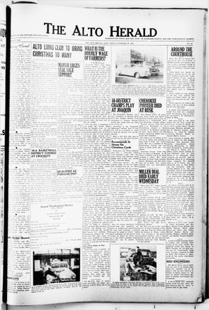 Primary view of object titled 'The Alto Herald (Alto, Tex.), No. 24, Ed. 1 Thursday, November 25, 1954'.