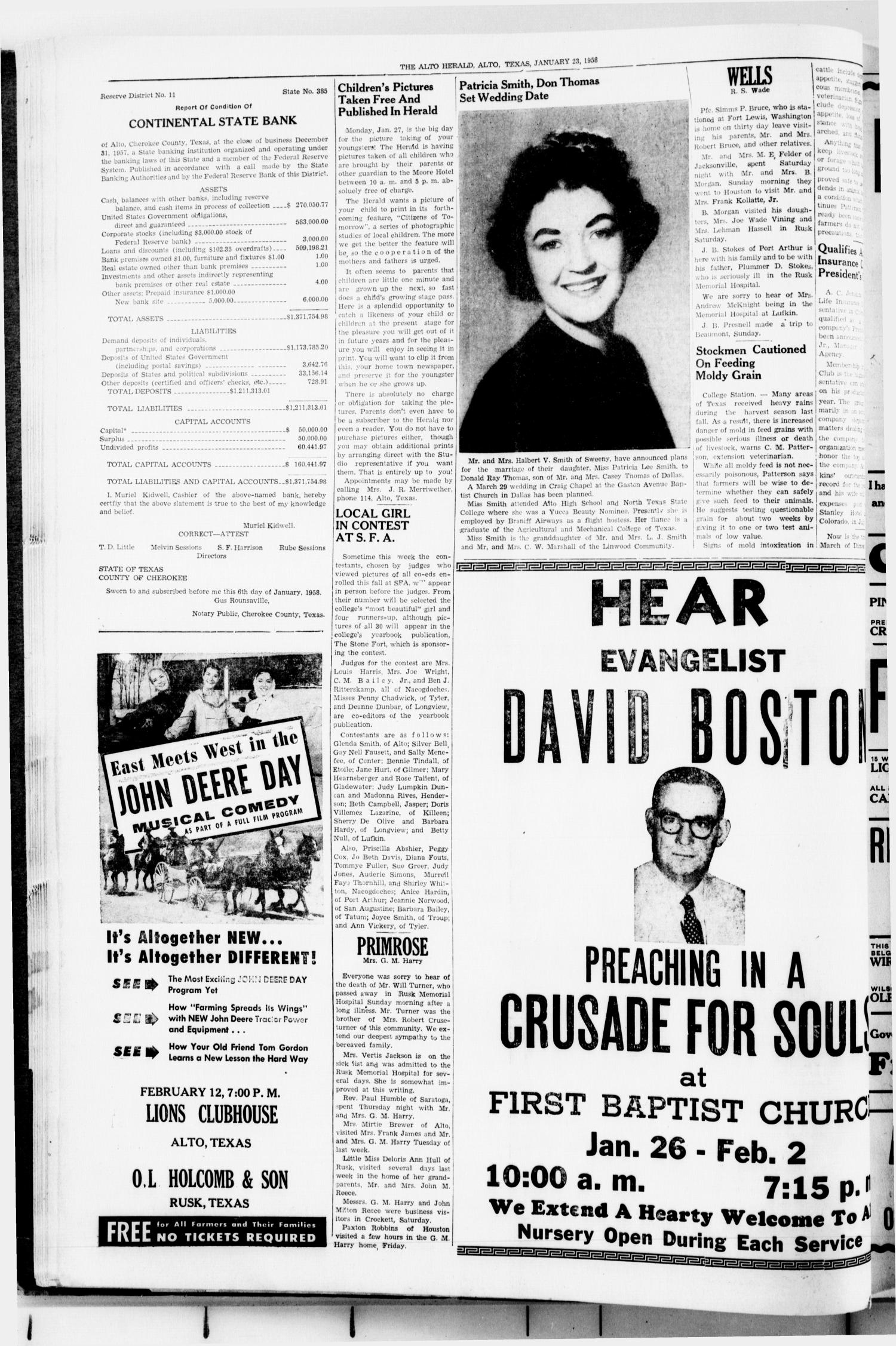 The Alto Herald (Alto, Tex.), No. 33, Ed. 1 Thursday, January 23, 1958
                                                
                                                    [Sequence #]: 4 of 8
                                                