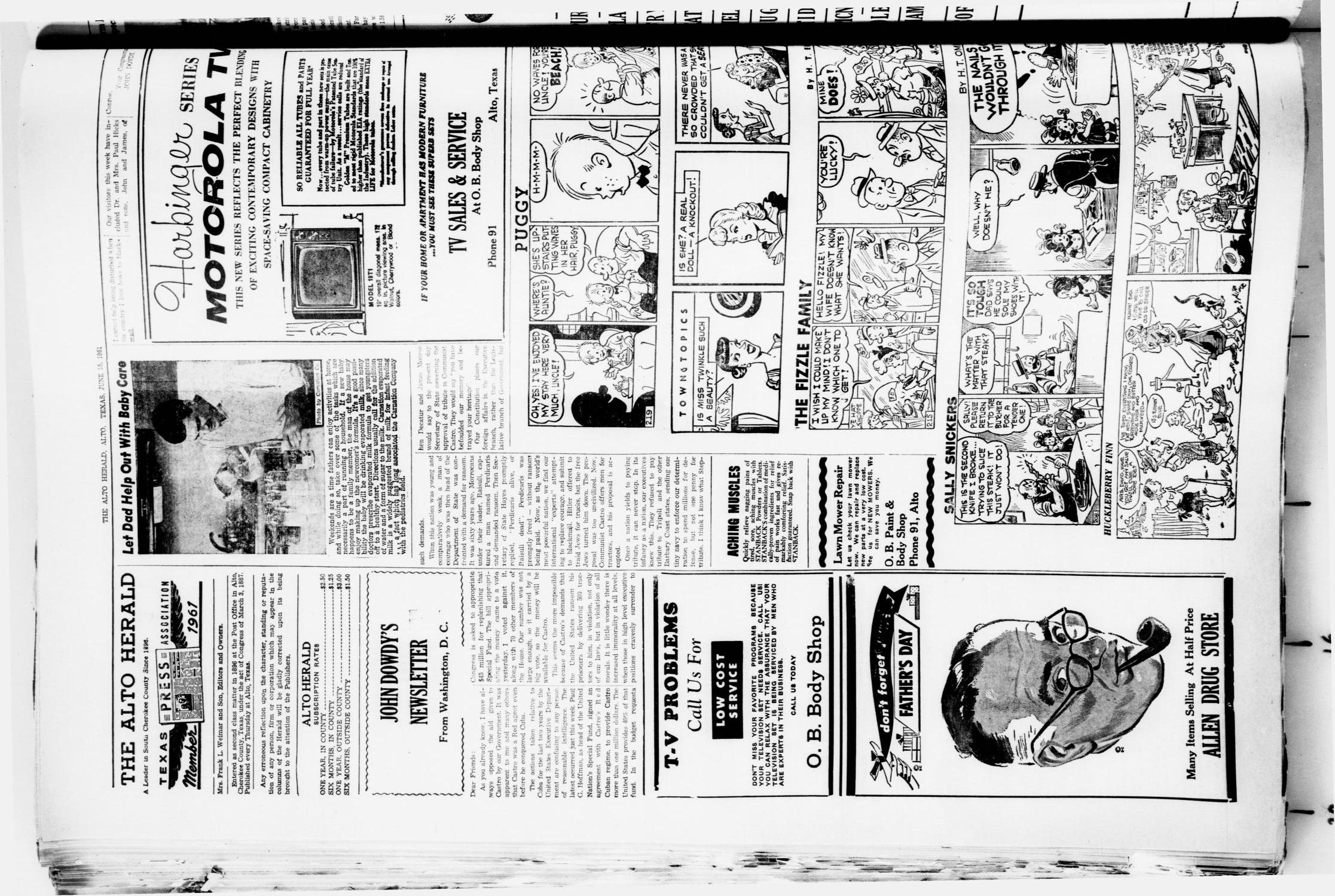 The Alto Herald (Alto, Tex.), No. 2, Ed. 1 Thursday, June 15, 1961
                                                
                                                    [Sequence #]: 2 of 8
                                                