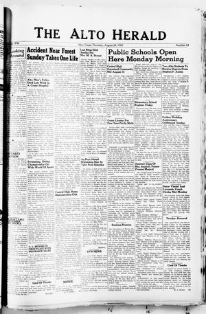 The Alto Herald (Alto, Tex.), No. 12, Ed. 1 Thursday, August 24, 1961