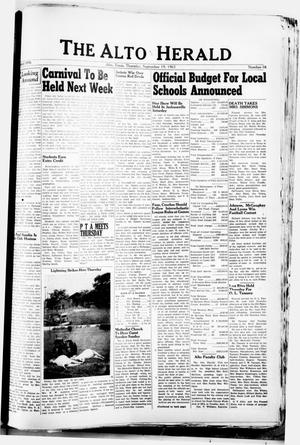 Primary view of object titled 'The Alto Herald (Alto, Tex.), No. 16, Ed. 1 Thursday, September 19, 1963'.