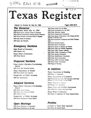 Primary view of object titled 'Texas Register, Volume 14, Number 38, Pages 2485-2513, May 23, 1989'.