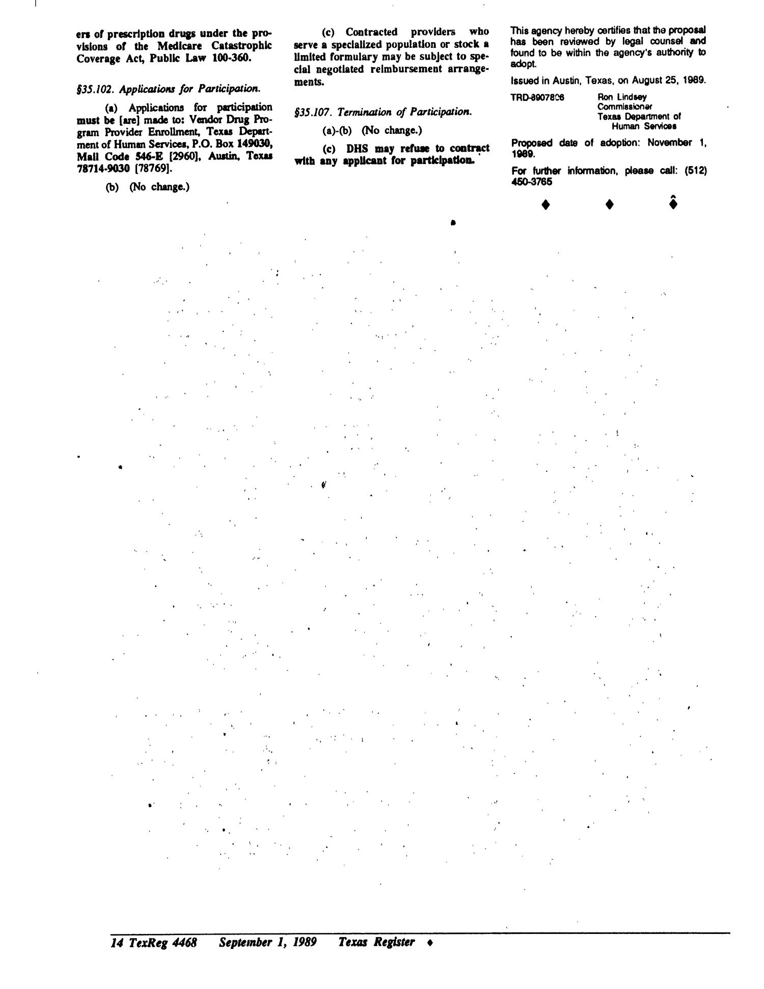 Texas Register, Volume 14, Number 64, Pages 4431-4491 , September 1, 1989
                                                
                                                    4468
                                                